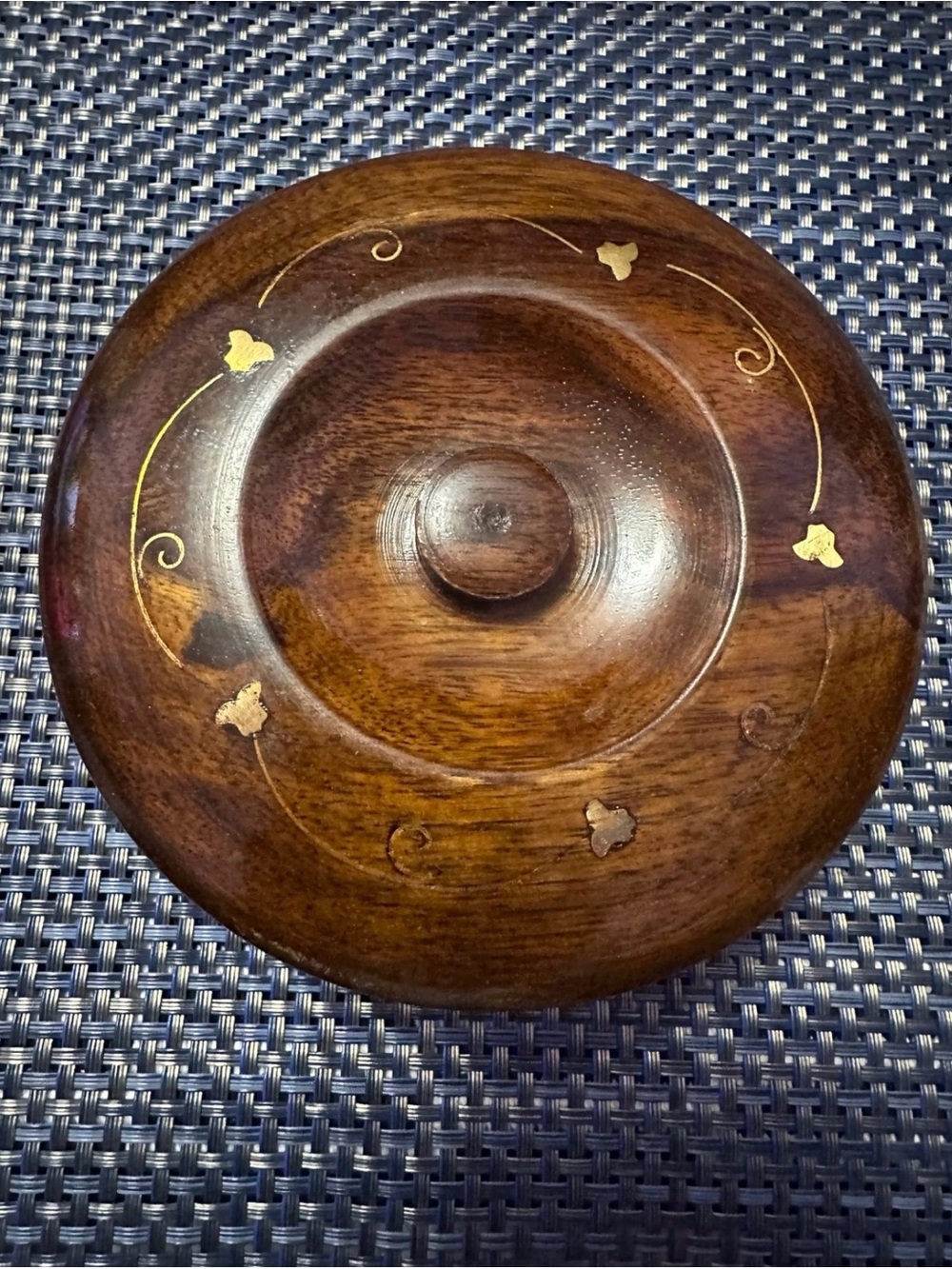 Wooden  Coaster Set - Brown with Gold Inlay